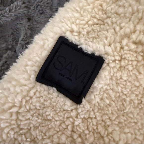 SAM New York Mid Length Sherpa Coat in Almond - Picture 10 of 12